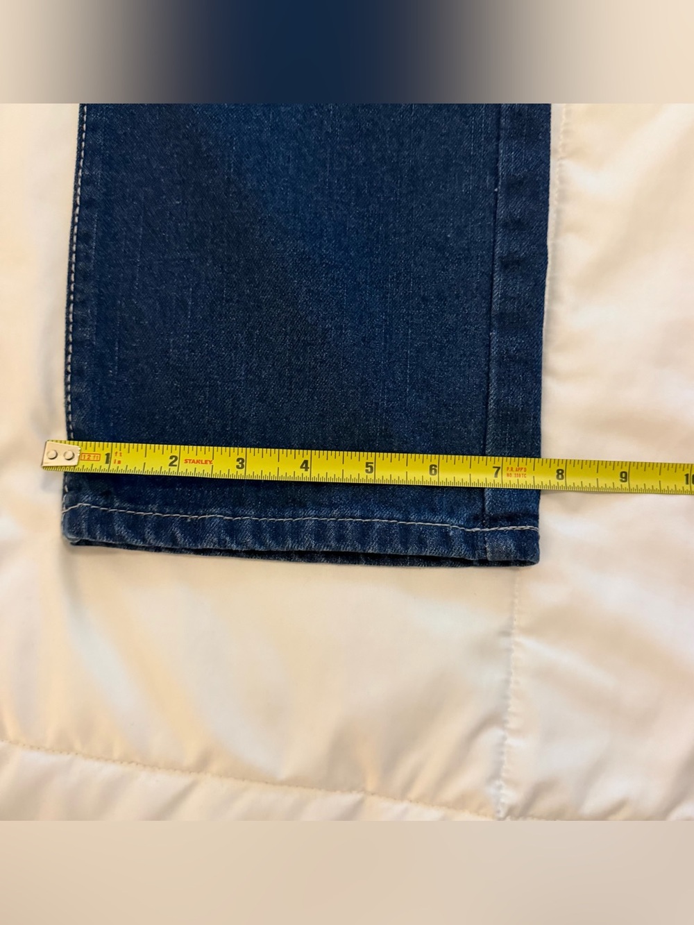 Dark Blue Distressed Women's Jeans with Shamrock Patch Detail - Picture 8 of 9
